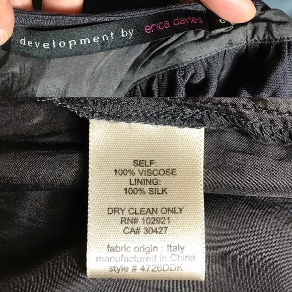 DEVELOPMENT ERICA DAVIES Brown Shift Jersey Dress Flutter Sleeve Viscose Silk 0 - Picture 6 of 9